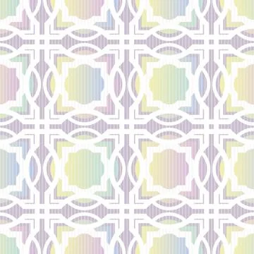 Geometric seamless vector pattern in rainbow ombre Stock Illustration
