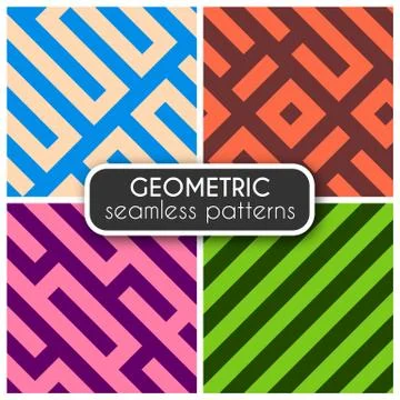 Geometric seamless vector patterns Stock Illustration