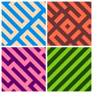 Geometric seamless vector patterns Stock Illustration