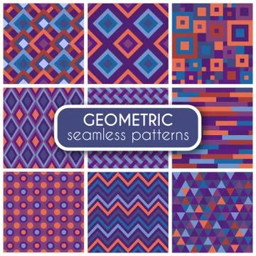 Geometric seamless vector patterns Stock Illustration