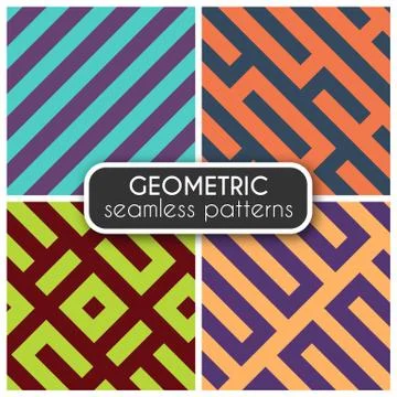 Geometric seamless vector patterns Stock Illustration