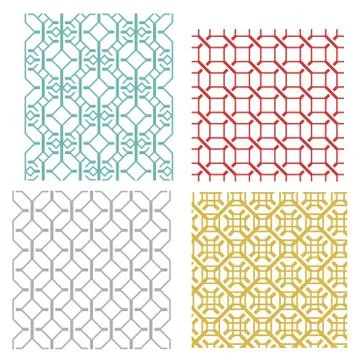 Geometric seamless weave line pattern Stock Illustration