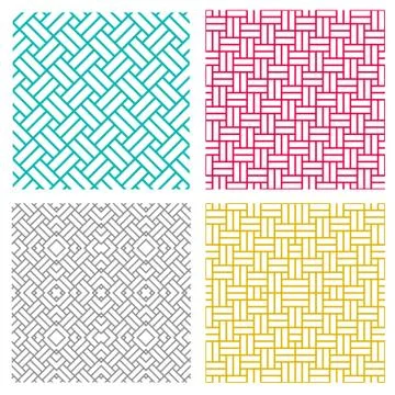 Geometric seamless weave line pattern in korean style Stock Illustration
