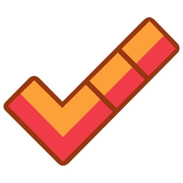 Geometric segmented block check mark sign icon Stock Illustration