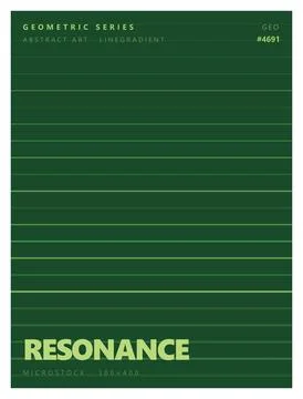 Geometric series abstract art featuring green line gradient on dark backgroun Stock Illustration