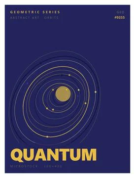 Geometric series abstract art orbits quantum microstock 300x400 modern design Stock Illustration