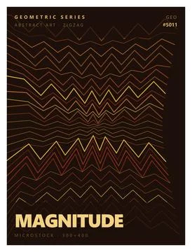 Geometric series abstract art zigzag magnitude microstock 300x400. Stock Illustration