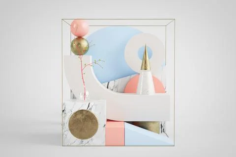 Geometric set background Stock Illustration