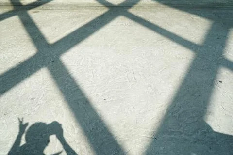 Geometric shadows on a textured surface abstract background Stock Photos