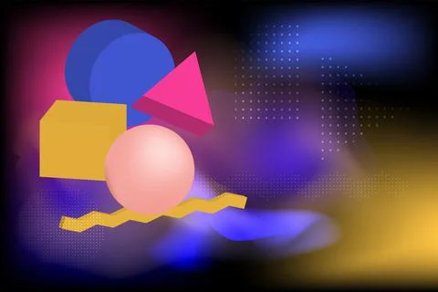 Geometric Shape on Abstract fluid background Stock Illustration