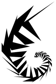 Geometric shape - Angular edgy element on white. Ilustração Stock