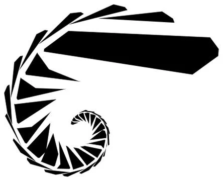 Geometric shape - Angular edgy element on white. Ilustração Stock