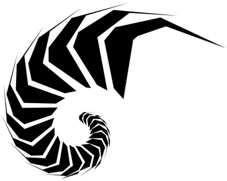 Geometric shape - Angular edgy element on white. Ilustração Stock