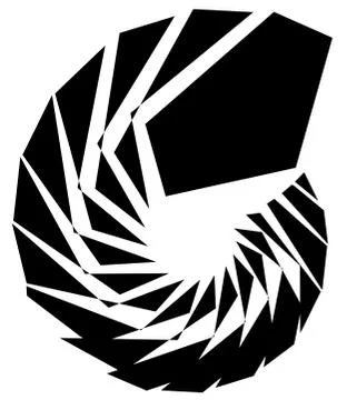 Geometric shape - Angular edgy element on white. Ilustração Stock