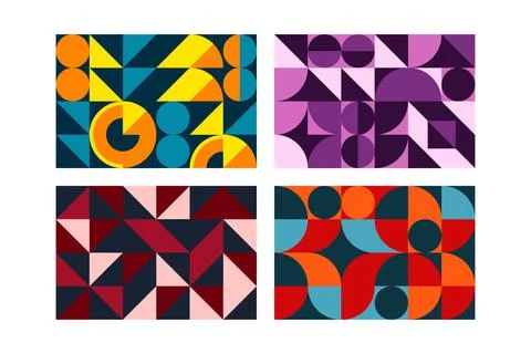 Geometric shape background. Abstract modern pattern with color circles and 스톡 일러스트