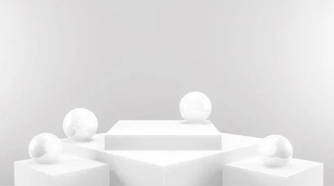 Geometric shape background in the white and grey studio room, minimalist m... 스톡 사진