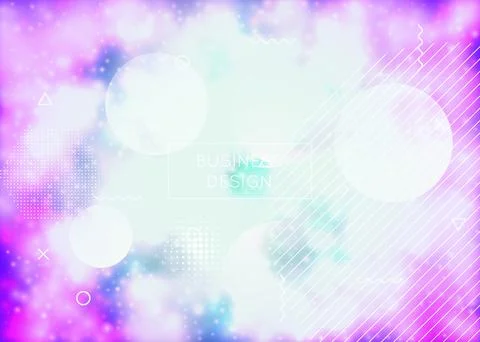 Geometric Shape. Blue Tech Background. Holographic Pattern. Rain Stock Illustration