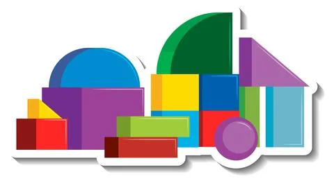 Geometric shape brick block Illustrazione stock