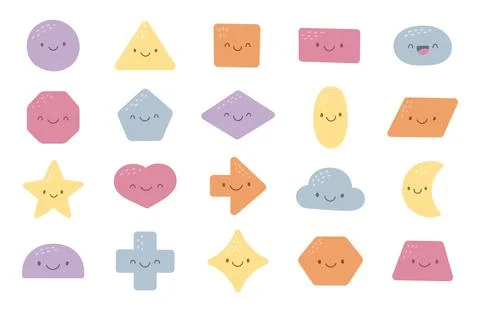 Geometric shape character set Stock Illustration