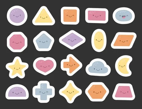 Geometric shape character set Stock Illustration