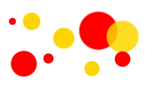 Geometric shape circle yellow red polka dots Stock Illustration