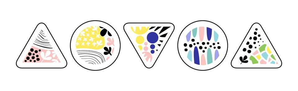 Geometric Shape Color Pattern and Print Vector Set Stock Illustration