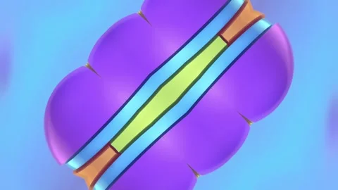 Geometric shape composed of moving multicolored segments. 3d rendering 4K Stock Footage 288001332