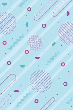 Geometric shape of elements design memphis 80s 90s style abstract banner 스톡 일러스트