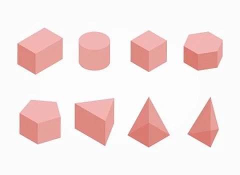 Geometric shape figures illustration set Stock Illustration