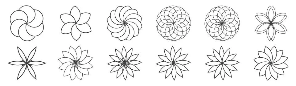 Geometric shape of floral design for element Stock Illustration