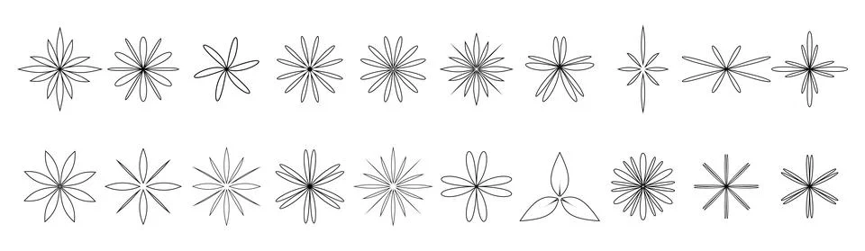 Geometric shape of floral design for element Stock Illustration