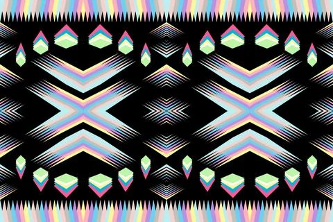 Geometric shape form a pattern on black background Illustrazione stock