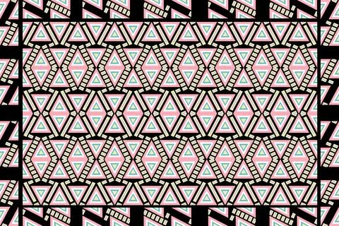 Geometric shape form a pattern,pastel color on black background 스톡 일러스트