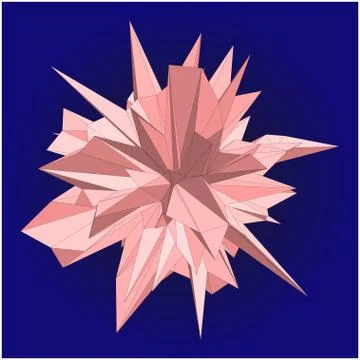 Geometric shape formed from triangular polygons Ilustración de archivo