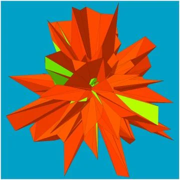 Geometric shape formed from triangular polygons Stock Illustration