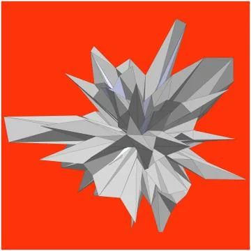 Geometric shape formed from triangular polygons Stock Illustration