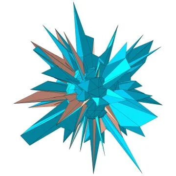 Geometric shape formed from triangular polygons Ilustración de archivo