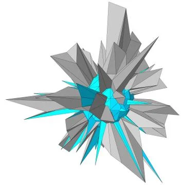 Geometric shape formed from triangular polygons Ilustración de archivo