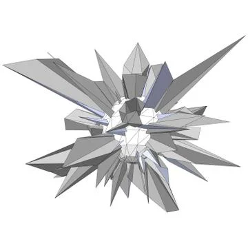 Geometric shape formed from triangular polygons Ilustración de archivo