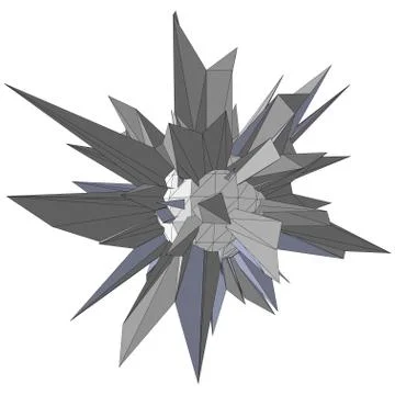 Geometric shape formed from triangular polygons Stock Illustration