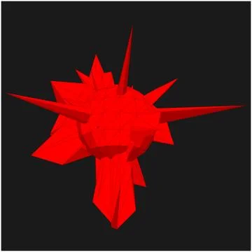 Geometric shape formed from triangular polygons Ilustración de archivo