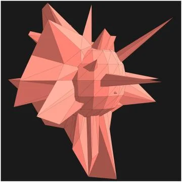 Geometric shape formed from triangular polygons Ilustración de archivo