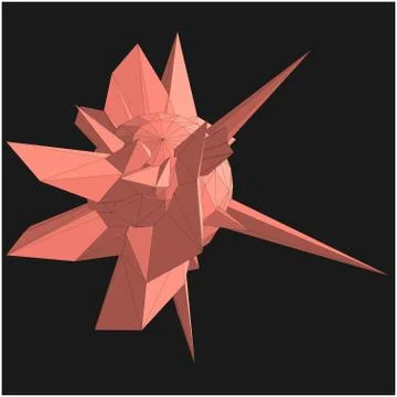 Geometric shape formed from triangular polygons Ilustración de archivo