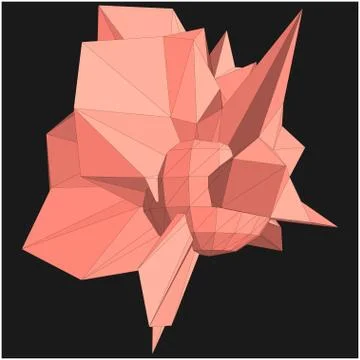 Geometric shape formed from triangular polygons Ilustración de archivo