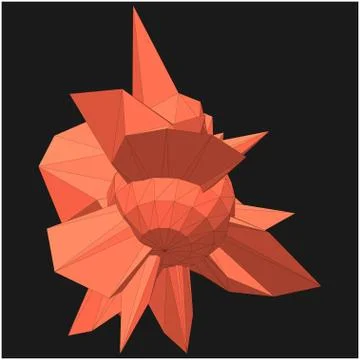 Geometric shape formed from triangular polygons Ilustración de archivo