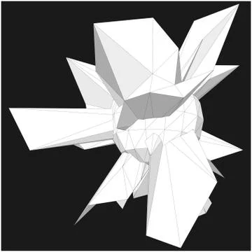 Geometric shape formed from triangular polygons Ilustración de archivo