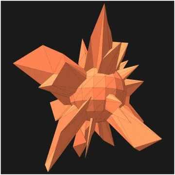 Geometric shape formed from triangular polygons Ilustración de archivo