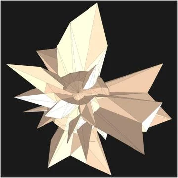 Geometric shape formed from triangular polygons Stock Illustration