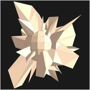 Geometric shape formed from triangular polygons Ilustración de archivo