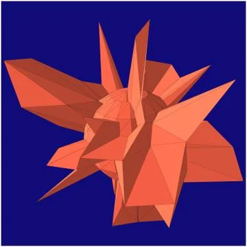 Geometric shape formed from triangular polygons Illustrazione stock